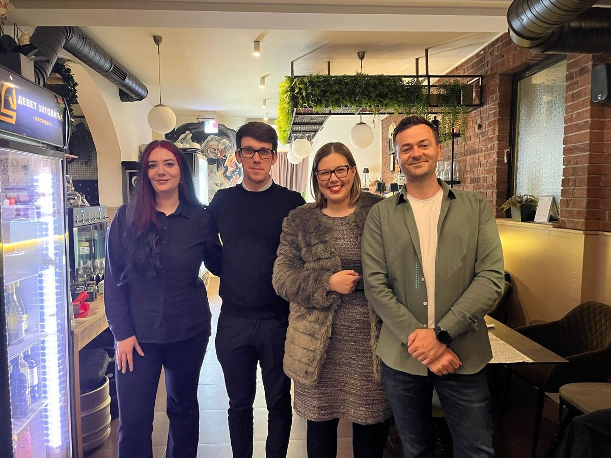 Broc with members of the Lago team